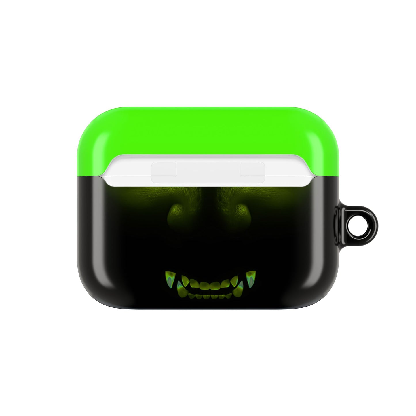 Wireless Earbud Case Cover – Neon Green Monster Eyes