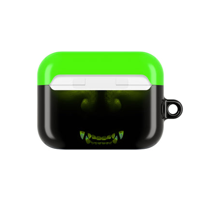 Wireless Earbud Case Cover – Neon Green Monster Eyes