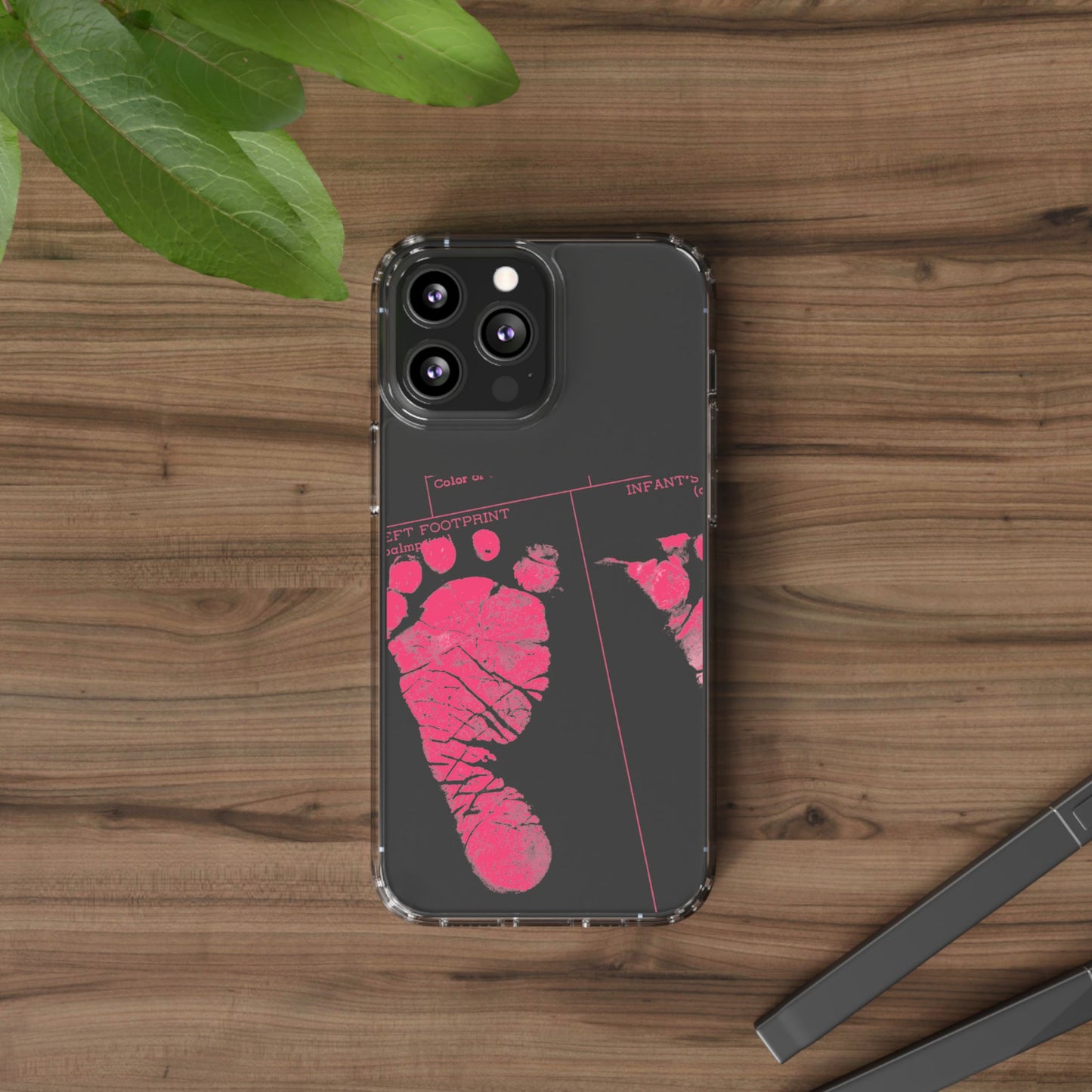 Clear Phone Case – Mom’s Little Pink Footprints