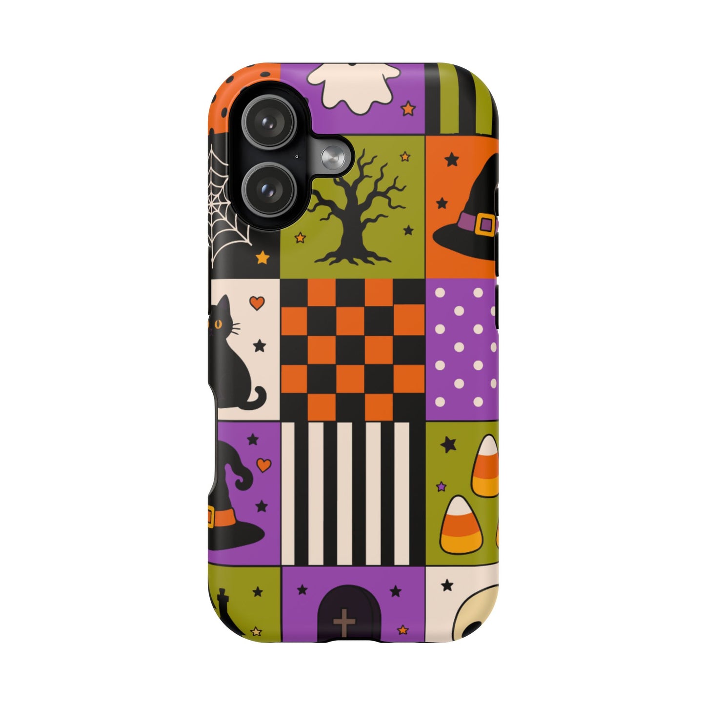 Wireless-Charging Compatible Case – Spooky Patchwork