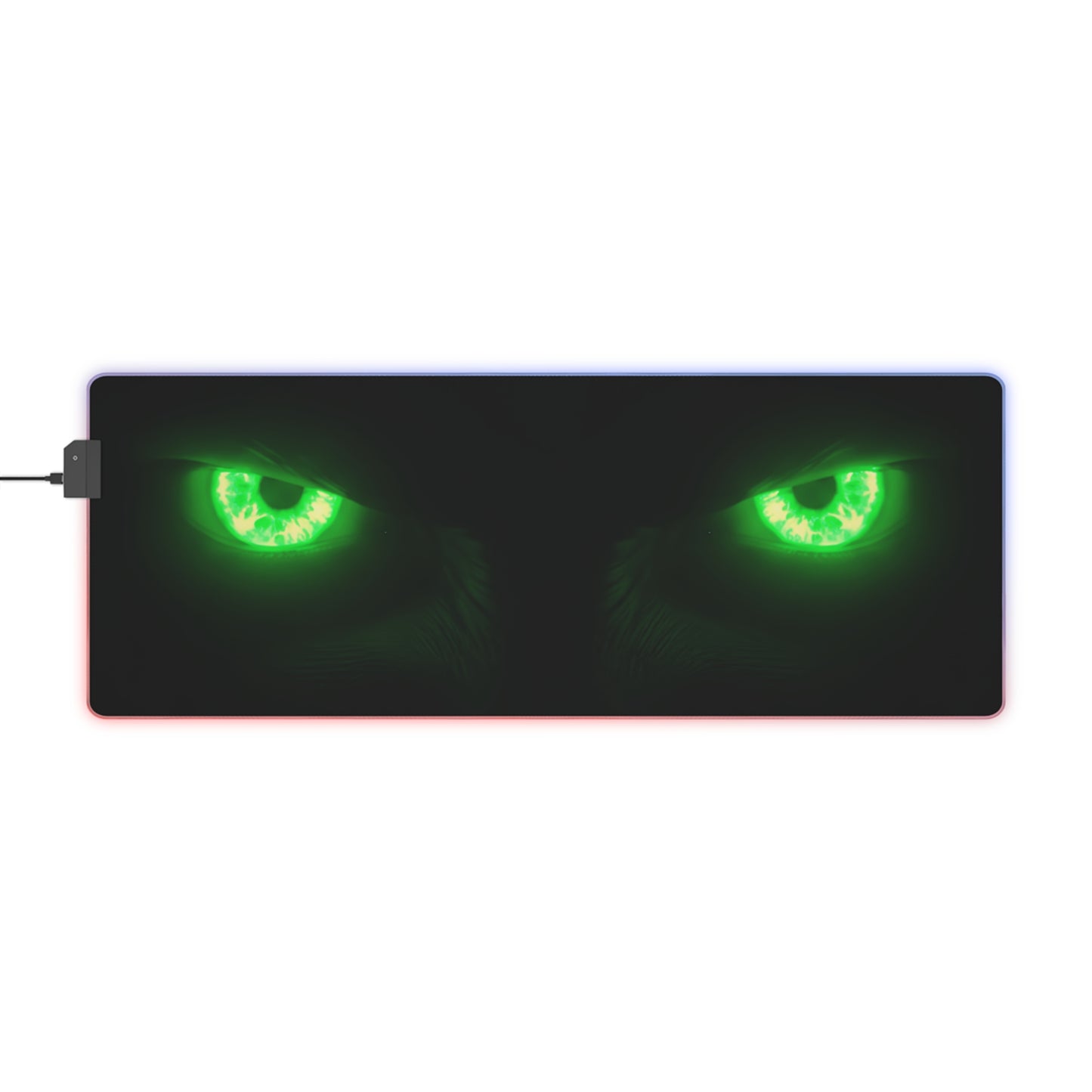LED Gaming Mouse Pad – Neon Green Monster Eyes