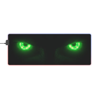 LED Gaming Mouse Pad – Neon Green Monster Eyes