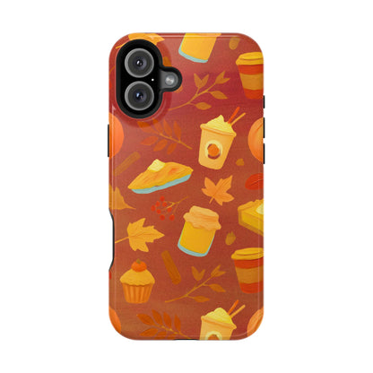Autumn Treats Magnetic Phone Case — Fall Coffee & Pastry Protective Cover