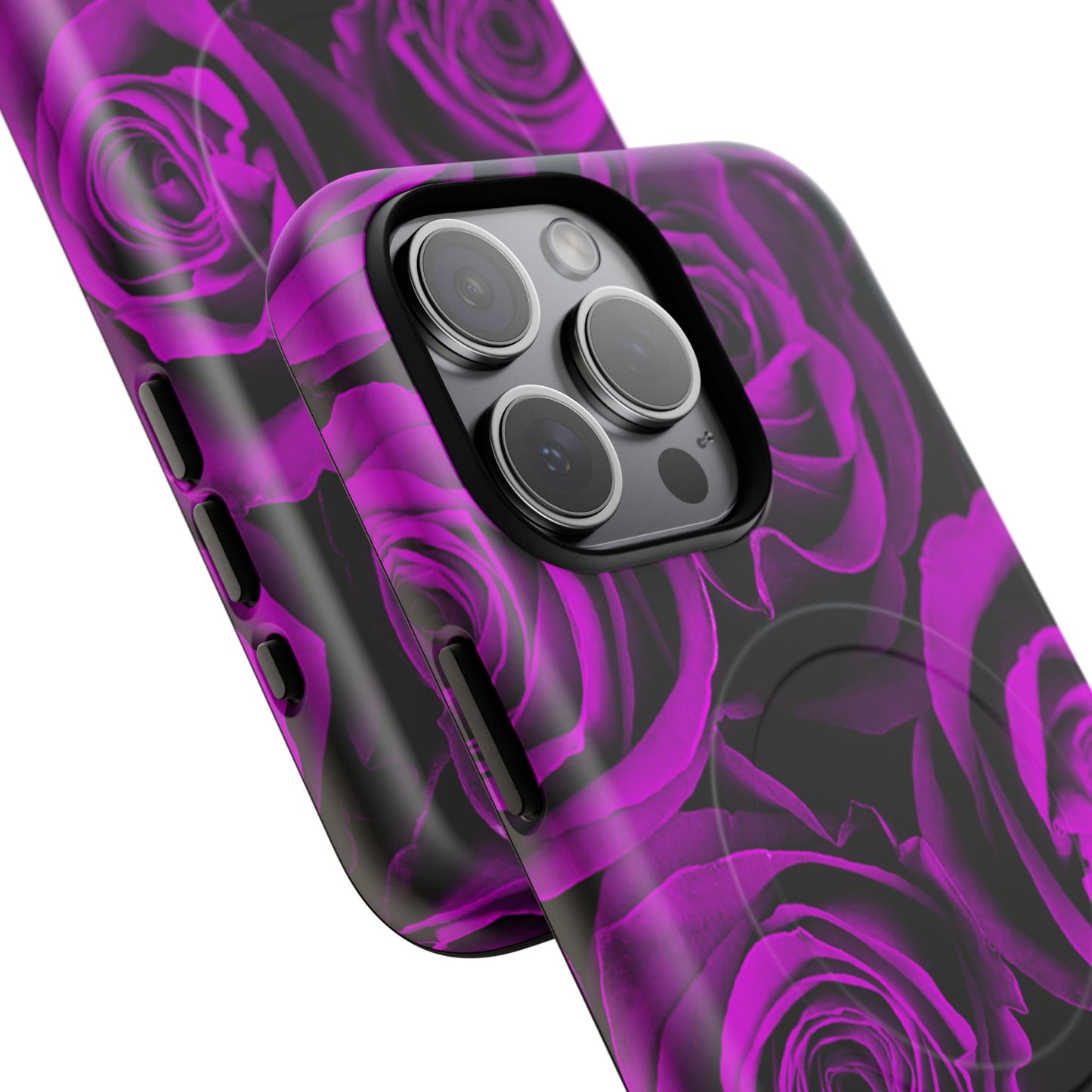 Protective Magnetic Phone Case – Amethyst Roses