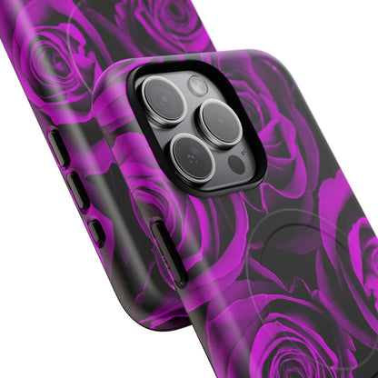 Protective Magnetic Phone Case – Amethyst Roses