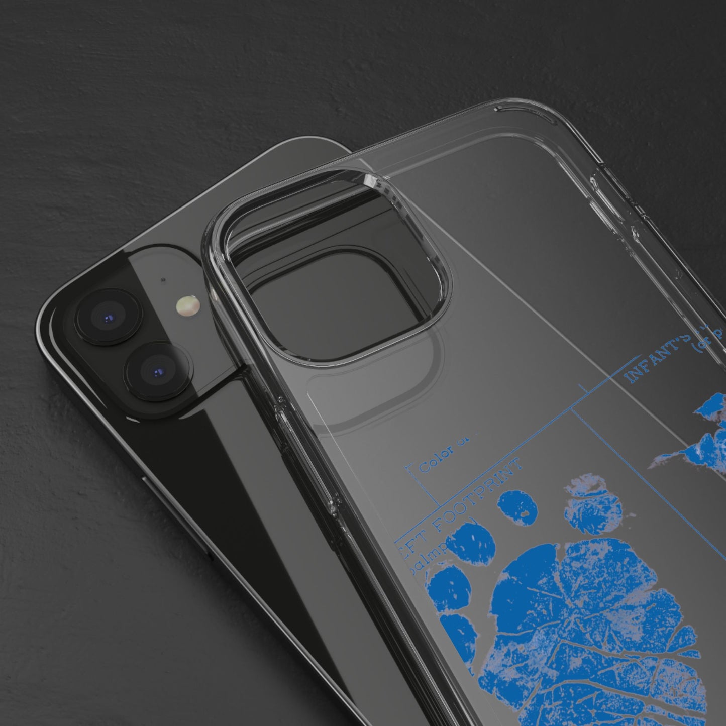Clear Phone Case – Mom’s Little Blue Footprints