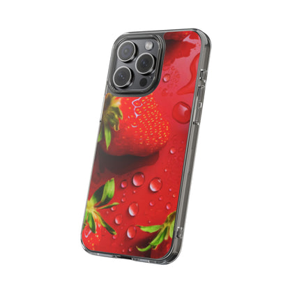 Clear Phone Case – Strawberry Drip