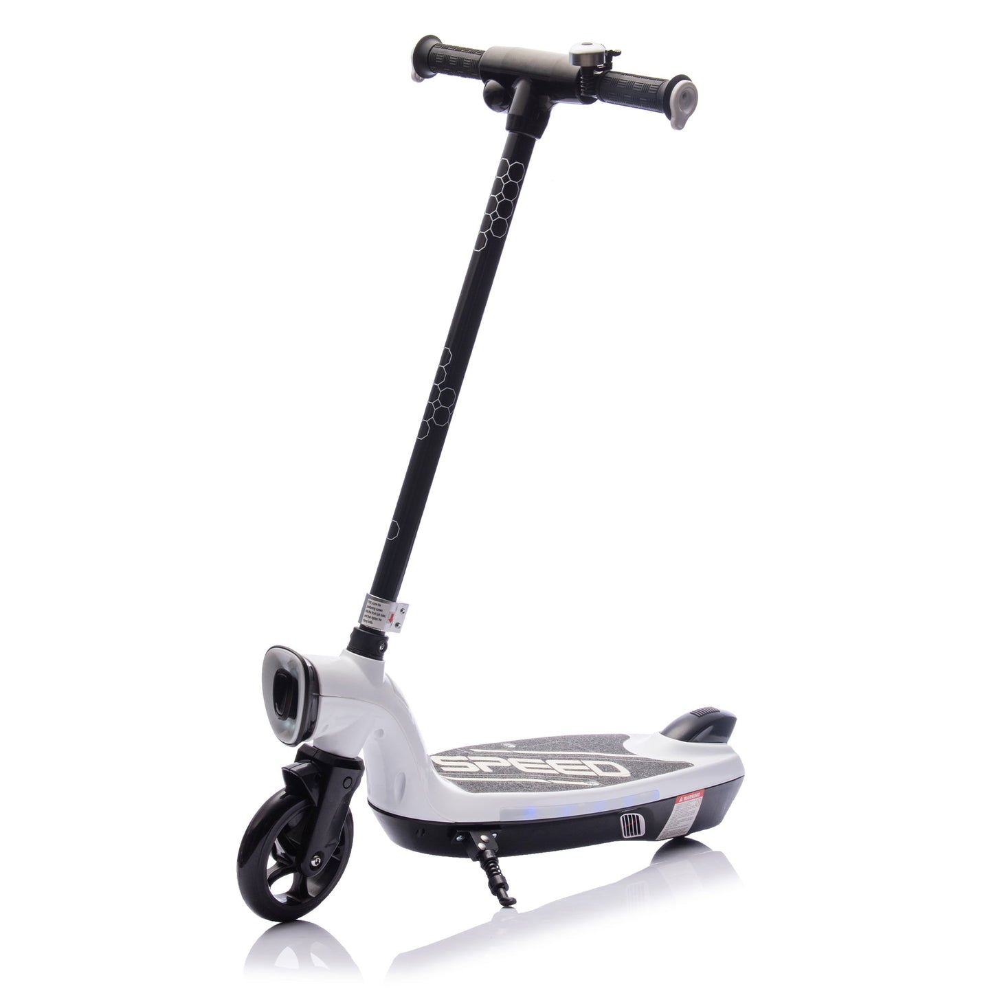 Kids Electric Scooter - 5.59-6.84 MPH, LED Lights, Rear Brake, Kickstand, Bell, Ages 6+