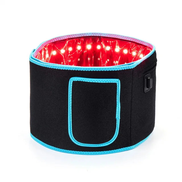Red Light Waist Massager Belt – 126 LEDs, 640nm Therapy, 50°C Heat Compress, USB Charging