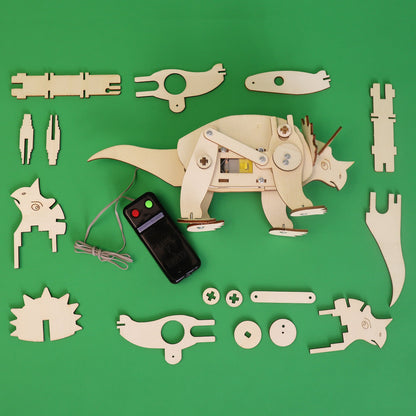 Dinosaur Robot Triceratops DIY Kit - Educational STEM Learning Toy