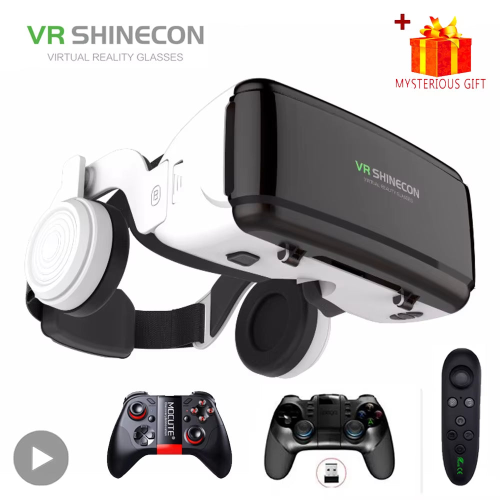 VR Shinecon Casque 3D Helmet Headset Virtual Reality Glasses for Iphone Android Smart Phone Smartphone Viar Goggles Binoculars