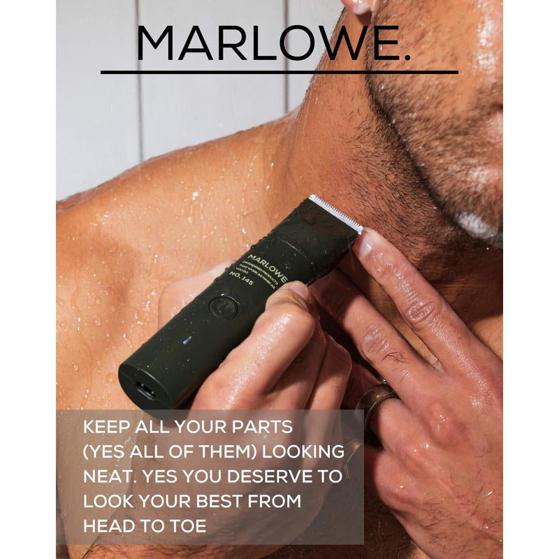 Professional Waterproof Body Hair Trimmer - MARLOWE. No. 145, Rechargeable & Cordless