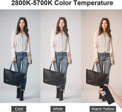 Softbox Lighting Kit, 2X19.7"X27.5" Photography Continuous Lighting System with 2Pcs 85W 5700K E27 Socket LED Bulbs and Remote for Portrait Product Fashion Photography