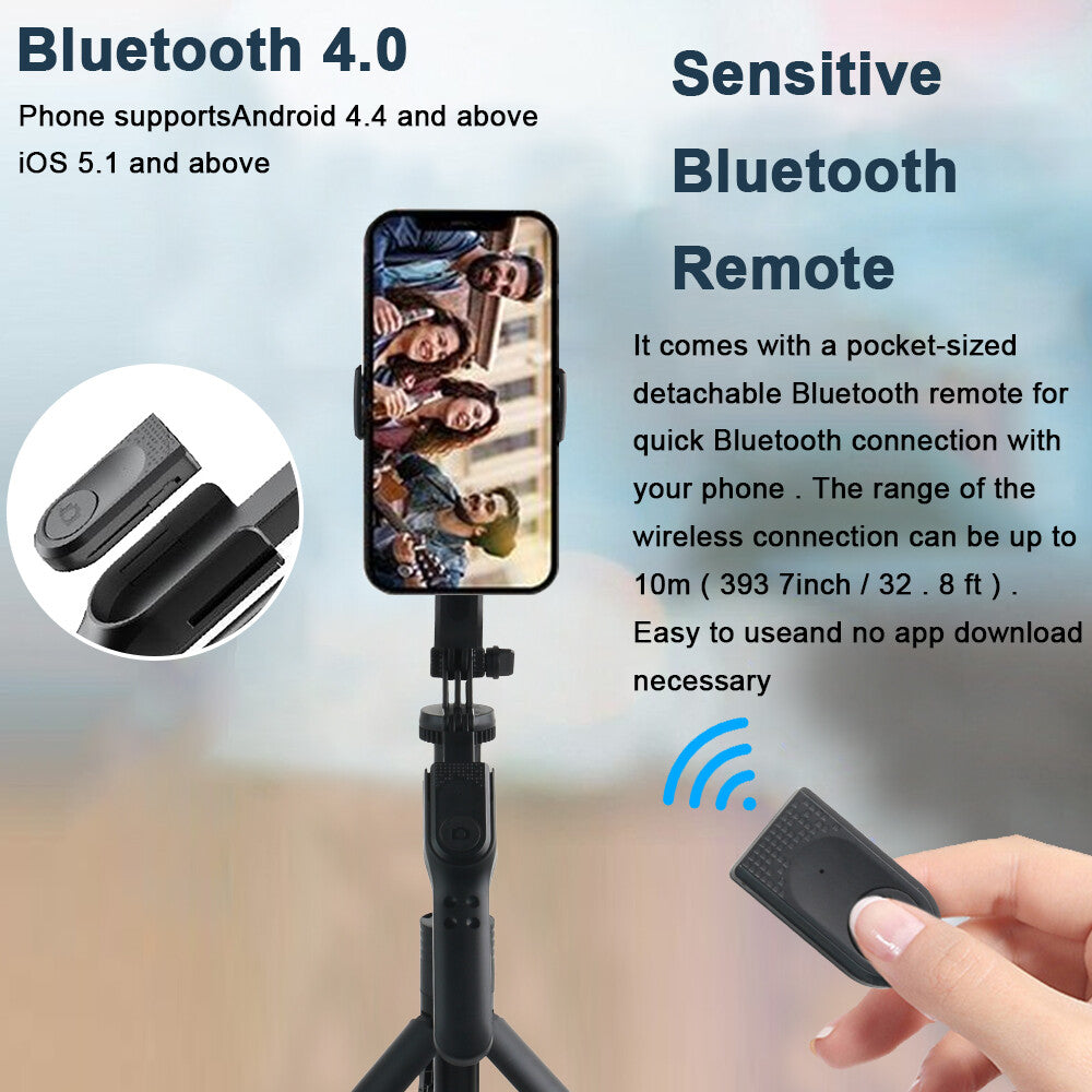 68" Professional Cell Phone Holder + Camera Tripod Stand Remote Selfie Stick US