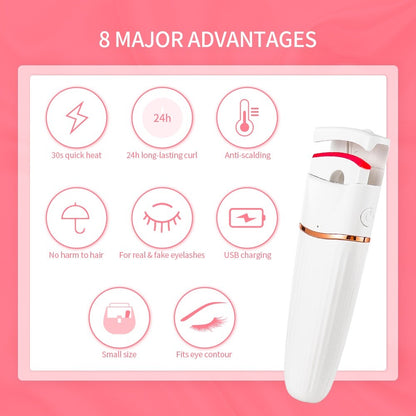 Electric Smart Heated Eyelash Curler Makeup Long Lasting Lashes Curl Beauty Tool