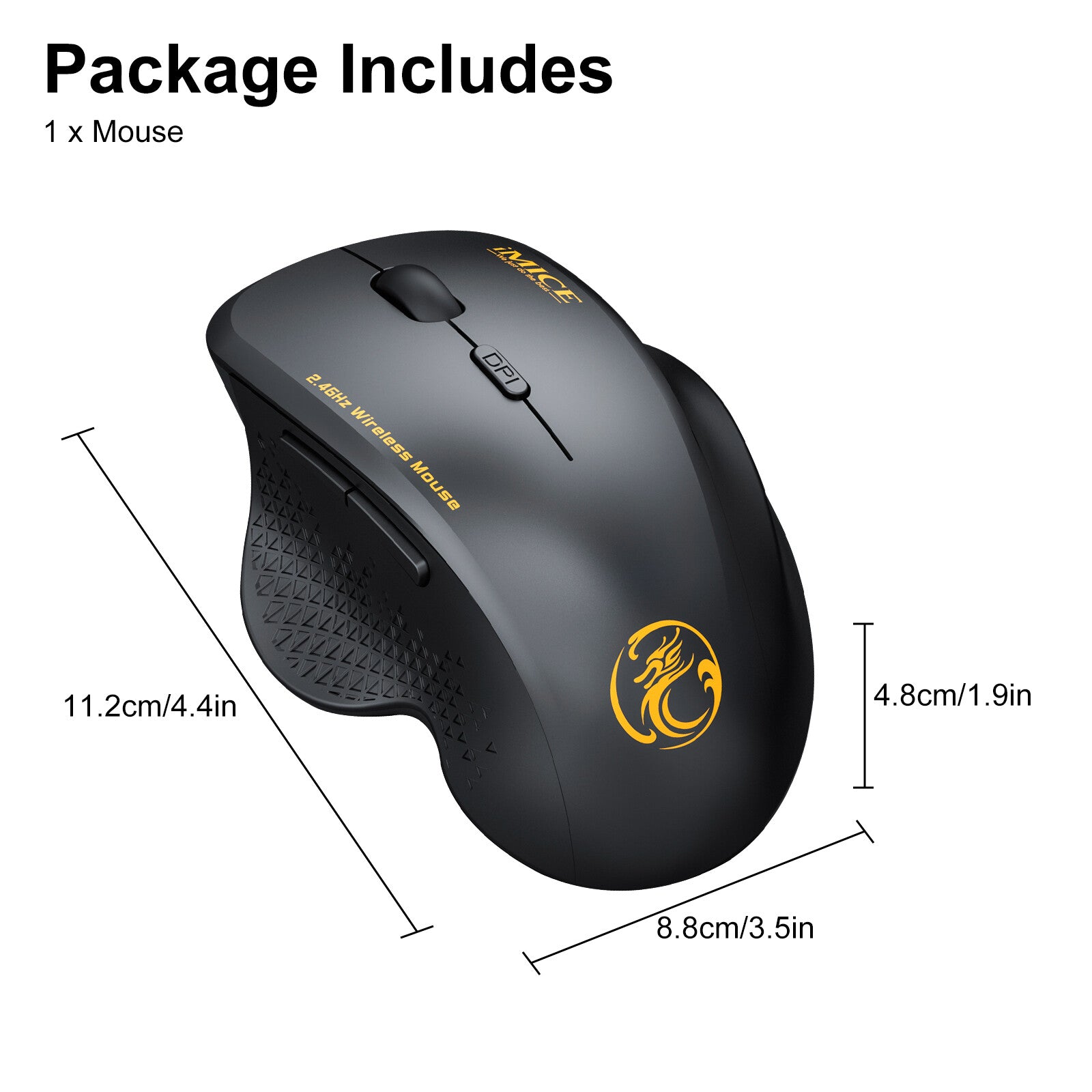 2.4Ghz Wireless Optical Mouse Mice 6 Buttons & USB Receiver for Laptop Computer