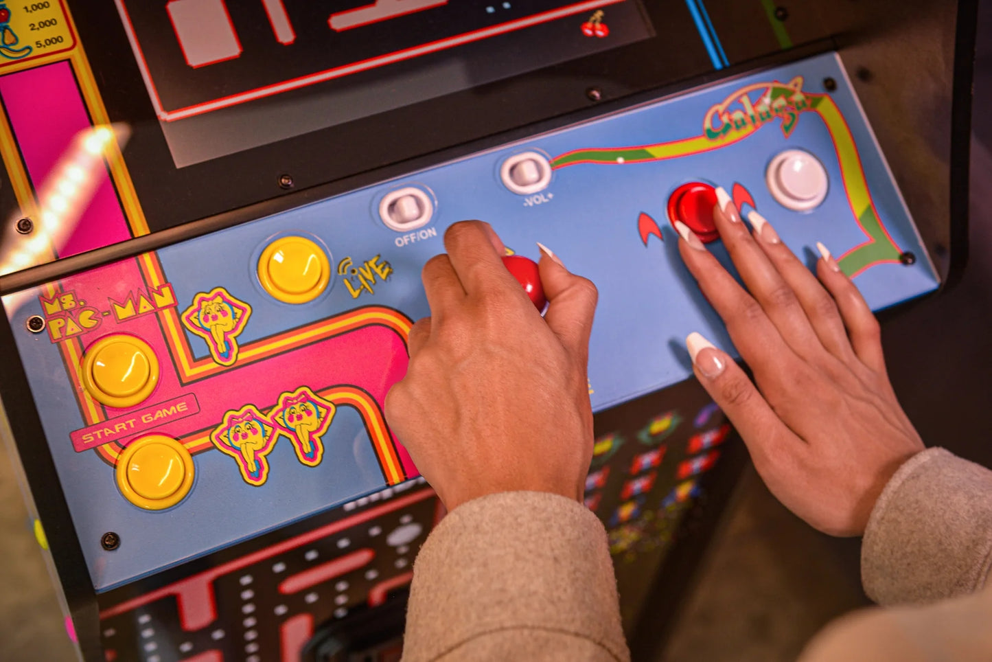Ms. PAC-MAN & GALAGA Class of '81 Deluxe Arcade Game with WIFI, 12 Classic Games, and 17-Inch Screen