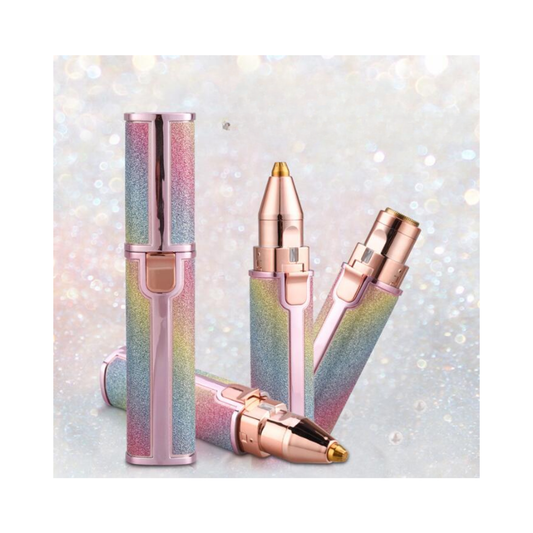 2-in-1 Mini Shaver & Eyebrow Trimmer – USB Rechargeable, Built-In Light, Travel Size Matte Design