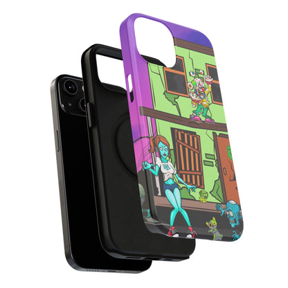 Zombie Arcade Phone Case — Colorful Cartoon Horror Impact-Resistant iPhone Cover
