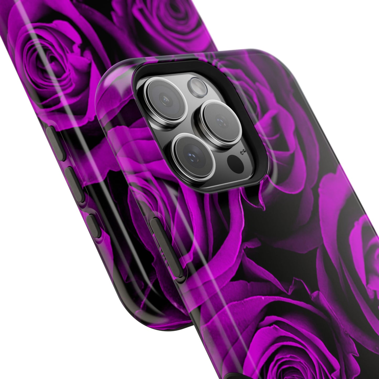 Impact-Resistant Phone Case – Amethyst Roses