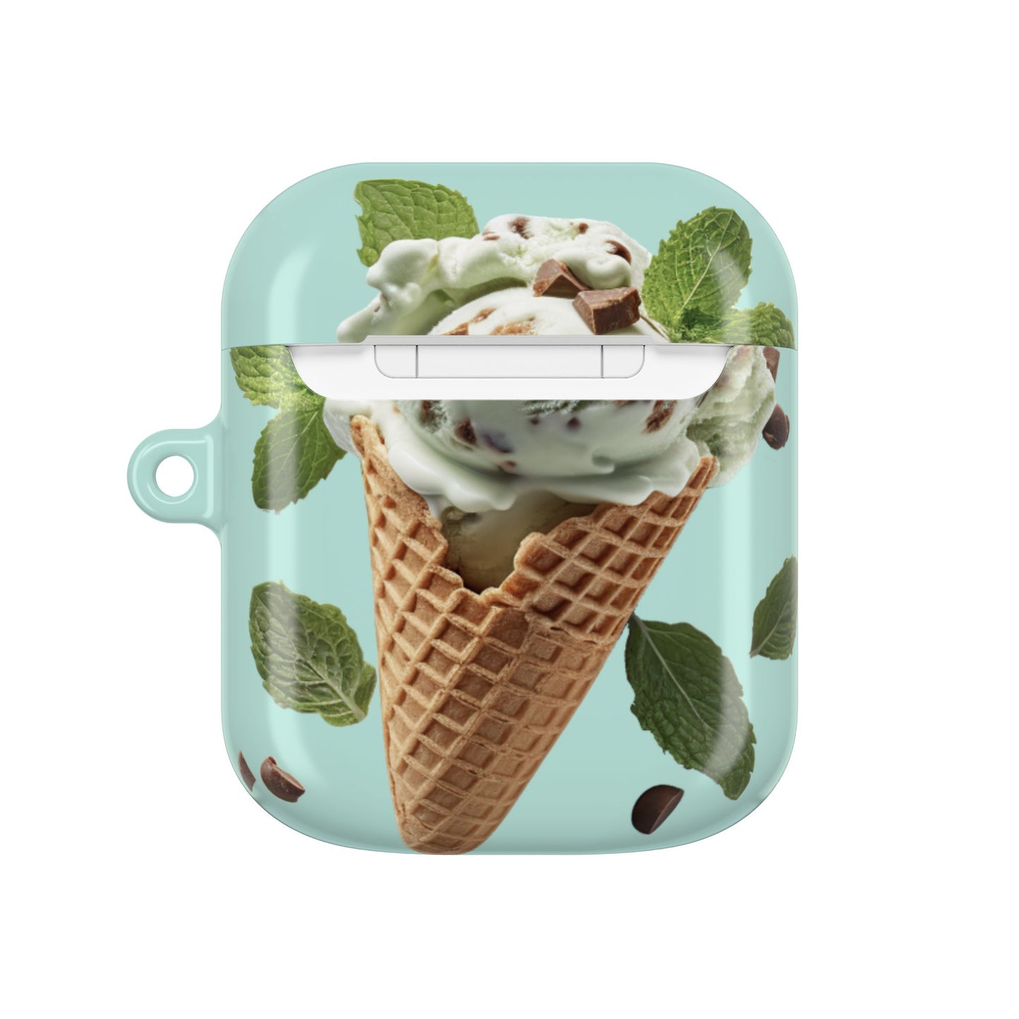 Earbud Case Cover – Never a Bad Connection Mint Ice Cream