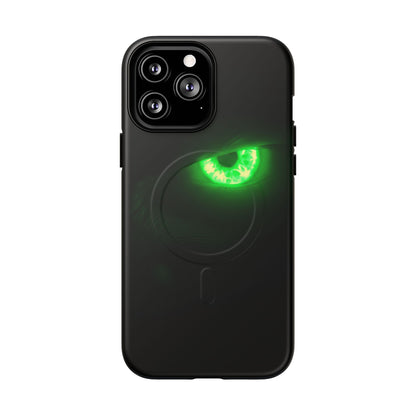 Protective Magnetic Phone Case – Neon Green Monster Eyes