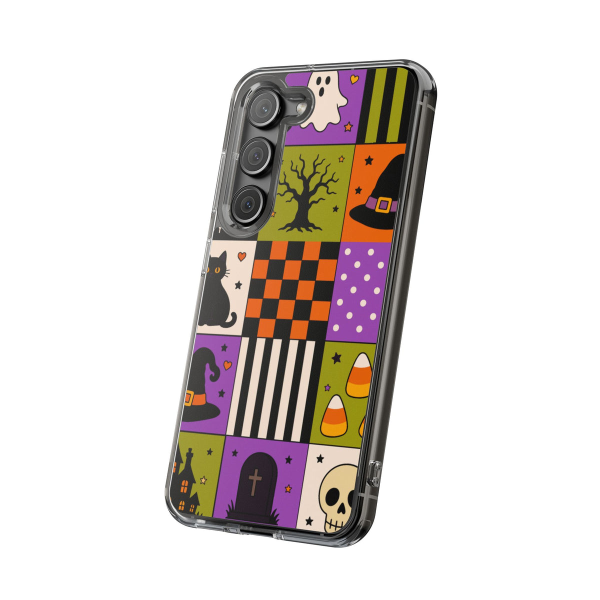 Clear Phone Case – Spooky Patchwork