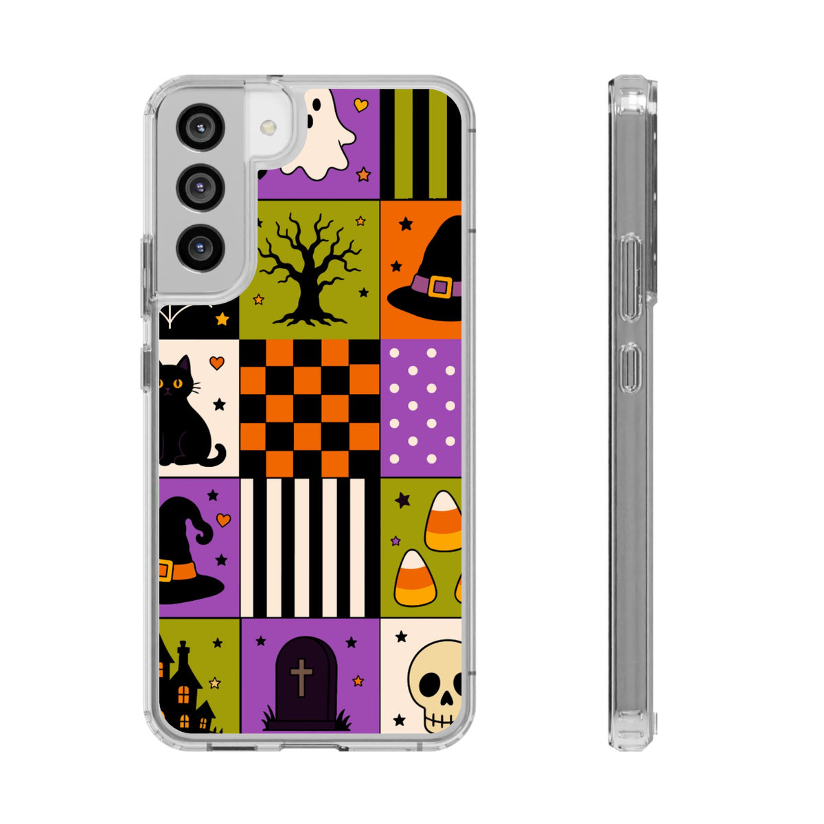 Clear Phone Case – Spooky Patchwork