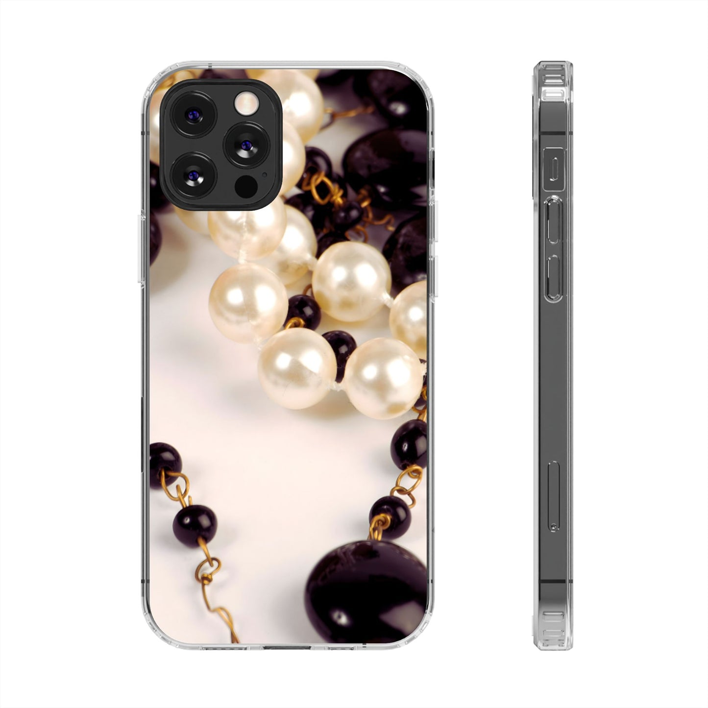 Clear Phone Case – Noir Pearl