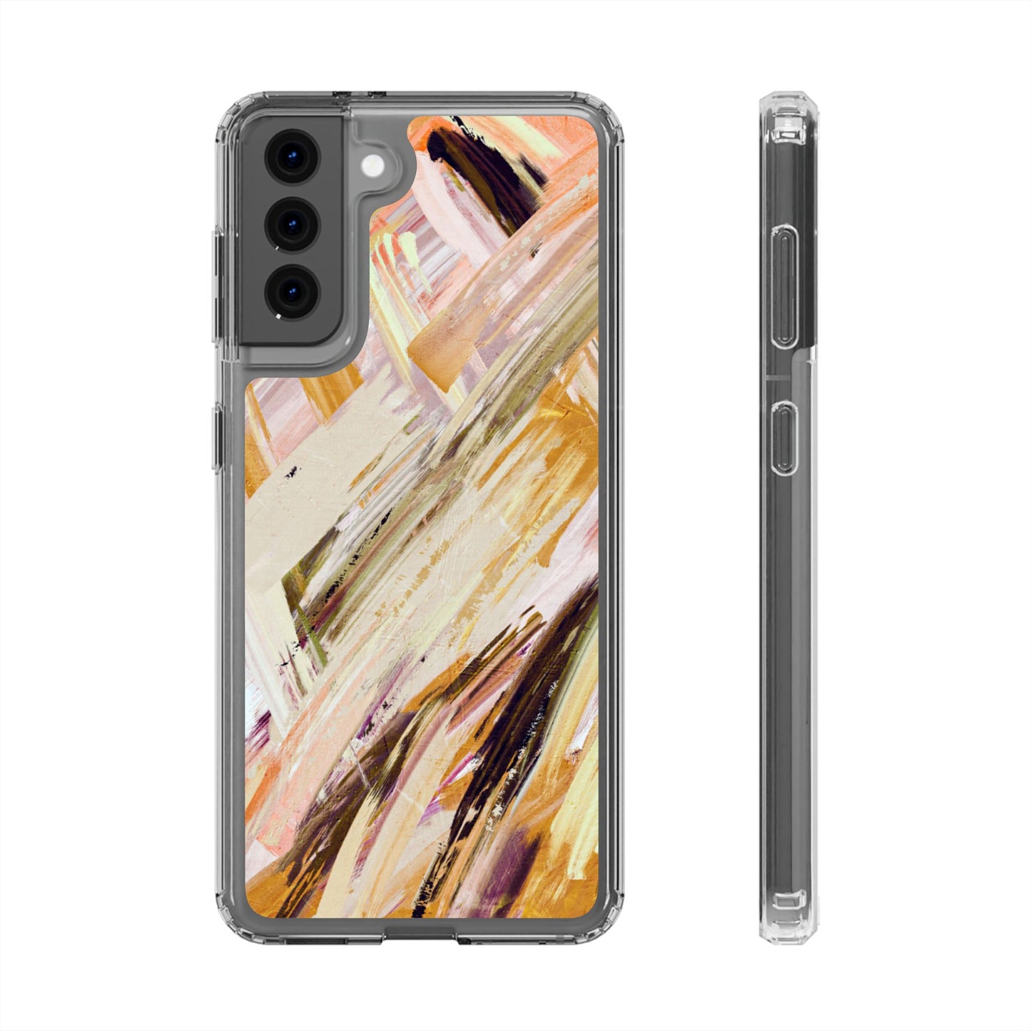 Clear Phone Case – Brush & Bronze