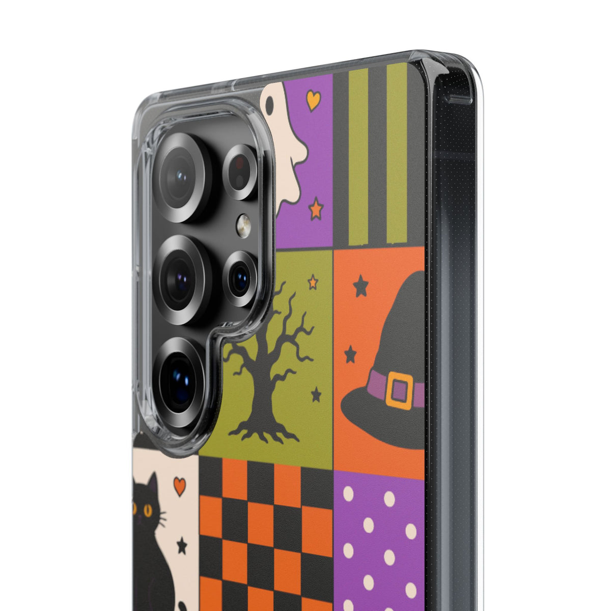 Clear Phone Case – Spooky Patchwork