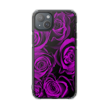 Clear Magnetic Phone Case – Amethyst Roses