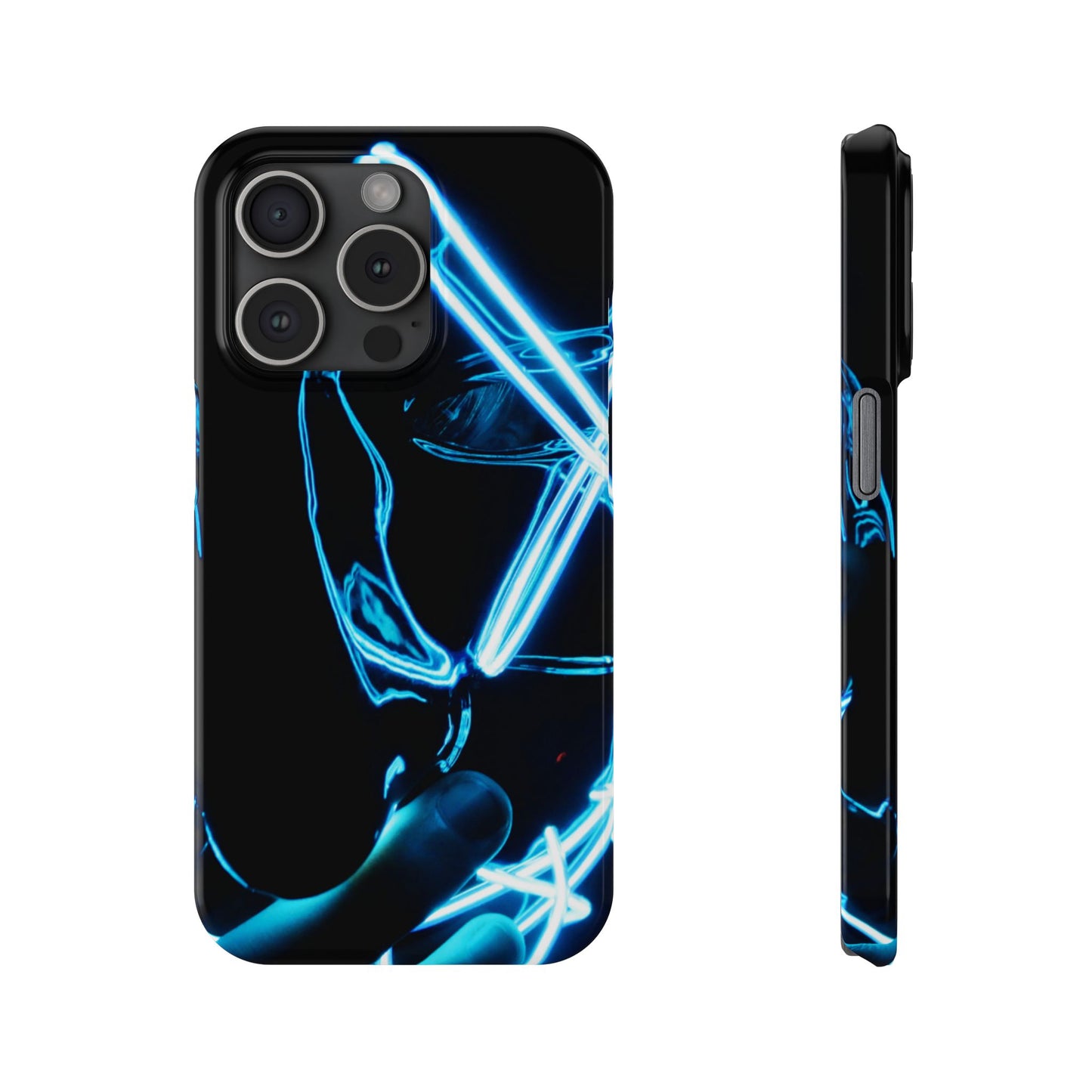 Neon Boba Slim Phone Case – Blue LED Tea Art