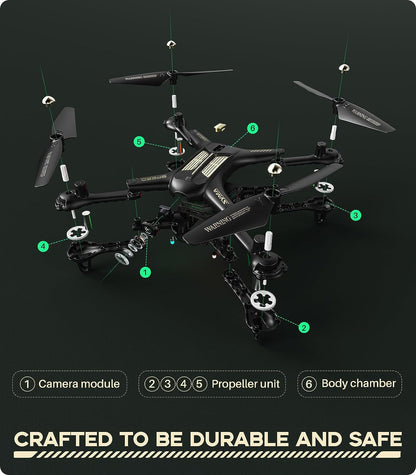 Drone with Camera,  X600W Foldable 1080P FPV Camera Drones for Adults Kids Remote Control Quadcopter Gift Toys for Boys Girls with Altitude Hold, Headless Mode, One Key Start, 3D Flips 2 Batteries