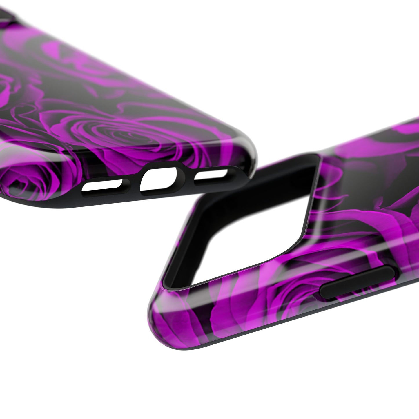 Impact-Resistant Phone Case – Amethyst Roses