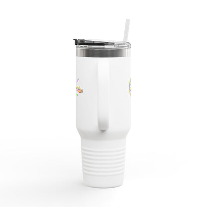 40oz Insulated Travel Mug – 215 Connected Logo Handle Tumbler with Straw