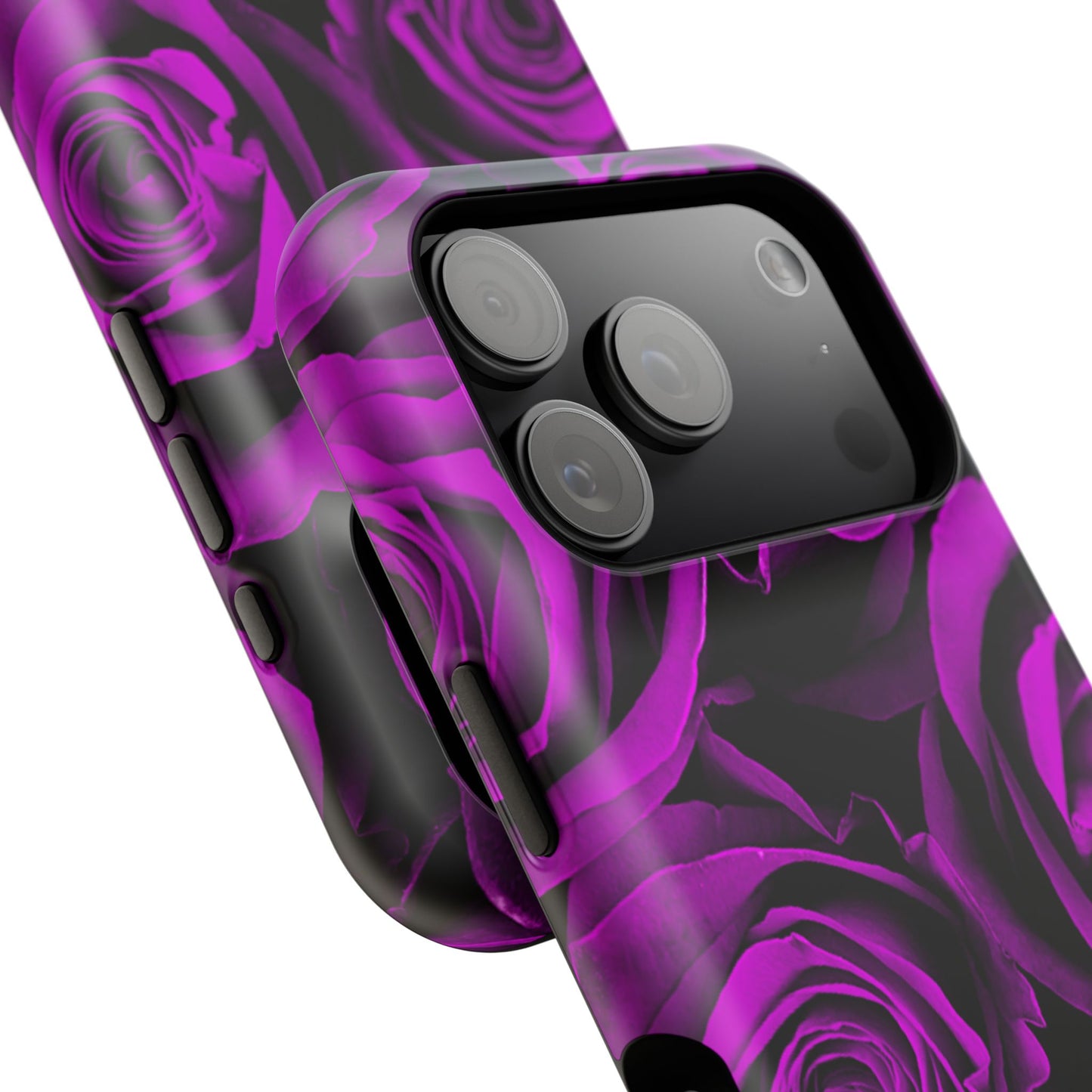 Impact-Resistant Phone Case – Amethyst Roses