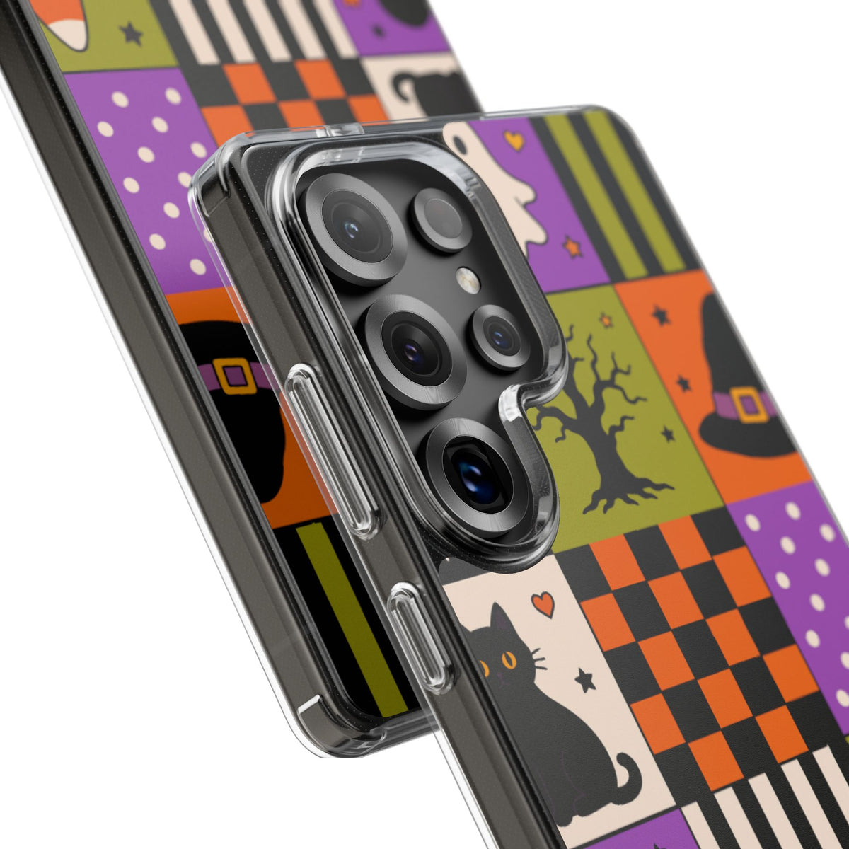 Clear Phone Case – Spooky Patchwork