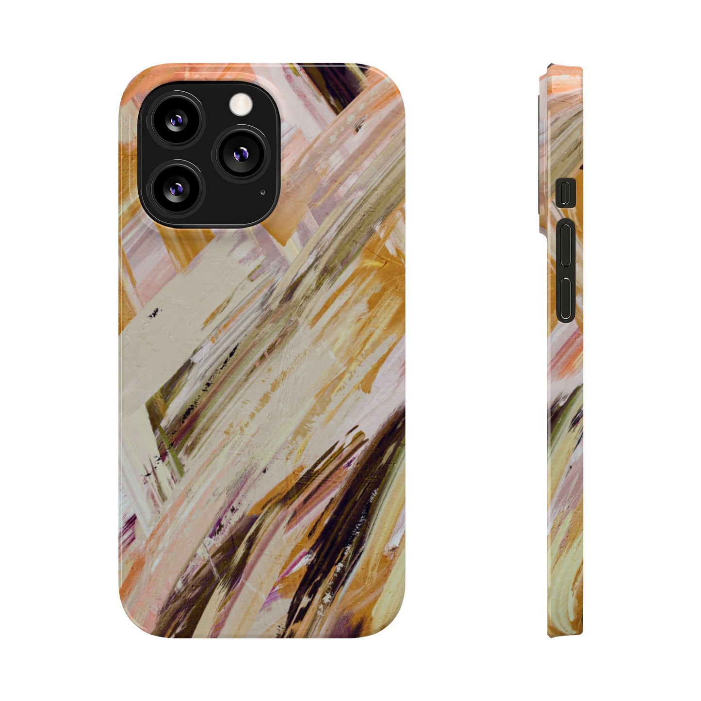 Slim Phone Case – Brush & Bronze