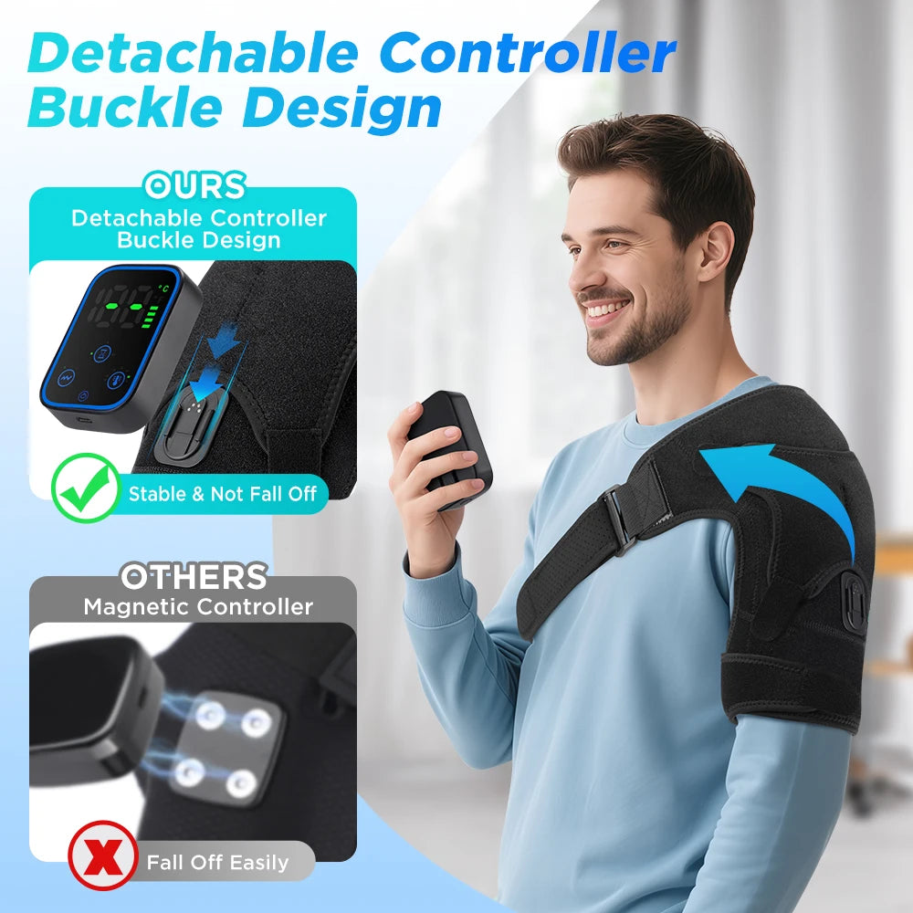 Detachable Wireless APP Control Shoulder Pad Electric Heating Vibration Shoulder Massager Knee Brace Shoulder Massage Belt
