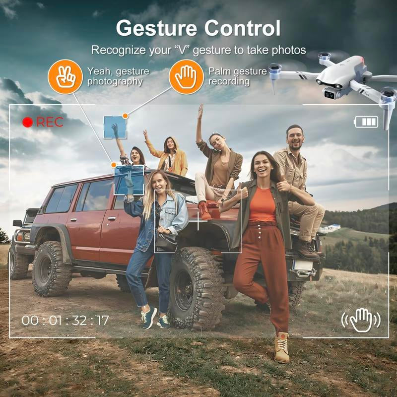 Aerial Drone F10 Pro 2025 GPS Positioning 4K UHD EIS Camera 5G Wifi FPV Brushless Motors Optical Flow Hover Intelligent Obstacle Avoidance Auto Return 360° Stunt Roll Two Batteries