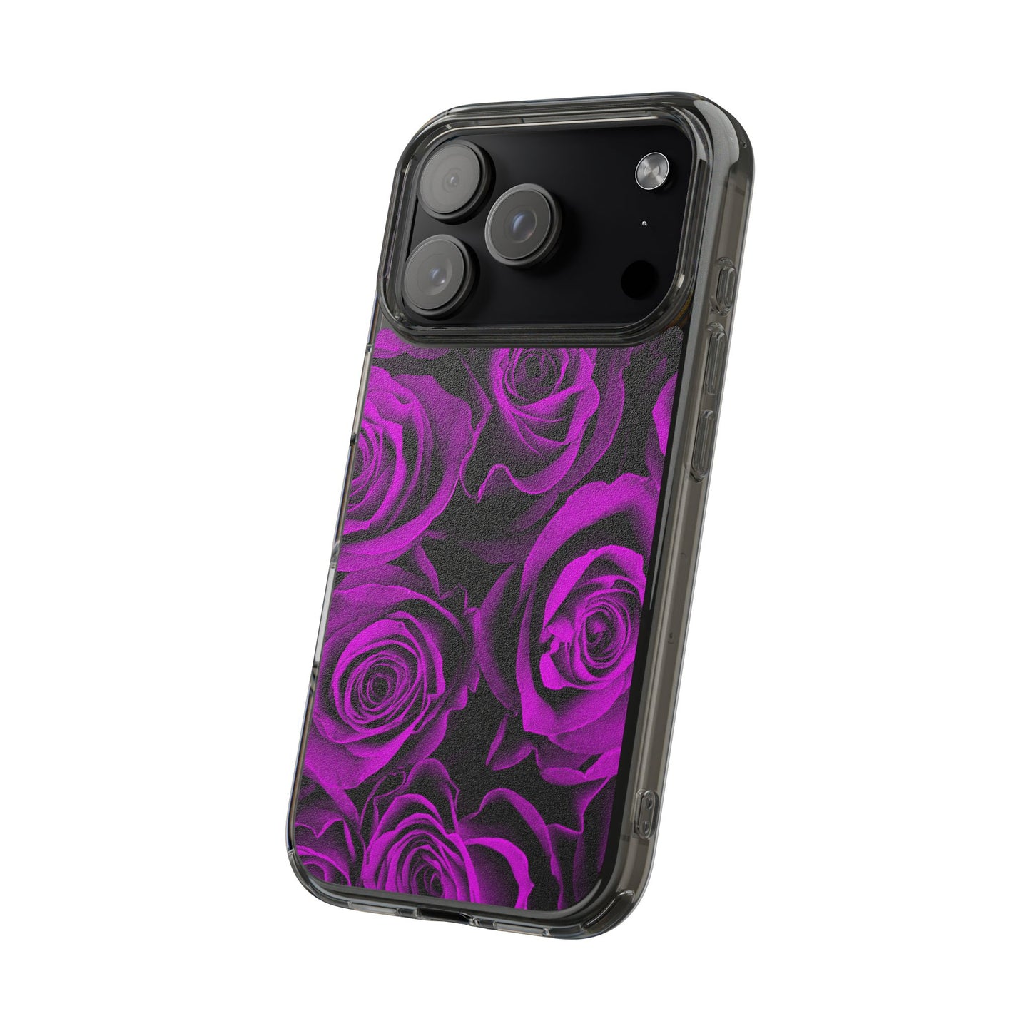 Clear Phone Case – Amethyst Roses