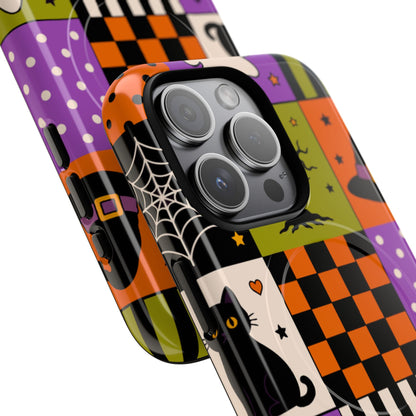 Protective Magnetic Phone Case – Spooky Patchwork