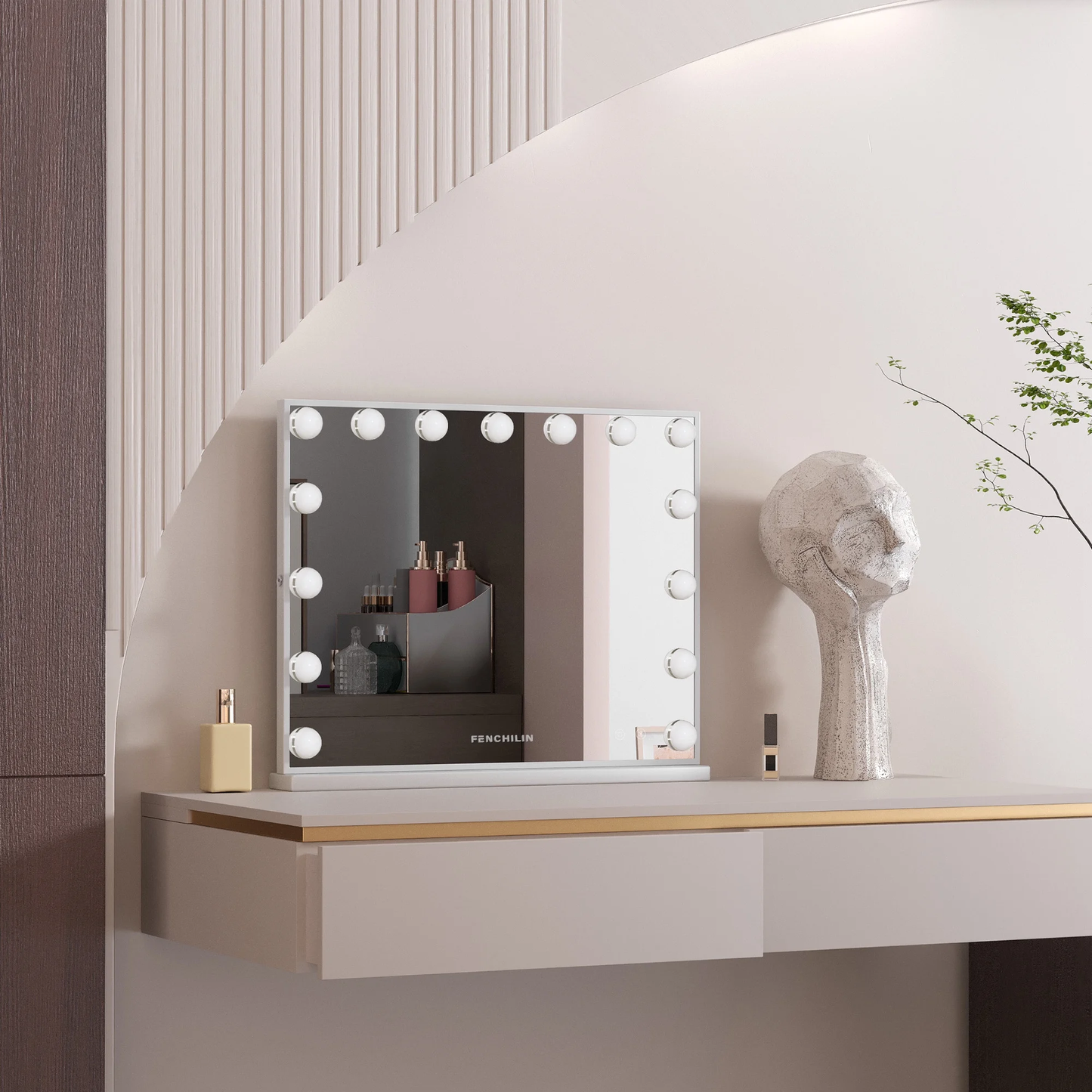 23x18 Inch Bluetooth Vanity Mirror with Lights - Tabletop & Wall Mount
