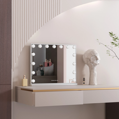 23x18 Inch Bluetooth Vanity Mirror with Lights - Tabletop & Wall Mount