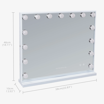 23x18 Inch Bluetooth Vanity Mirror with Lights - Tabletop & Wall Mount