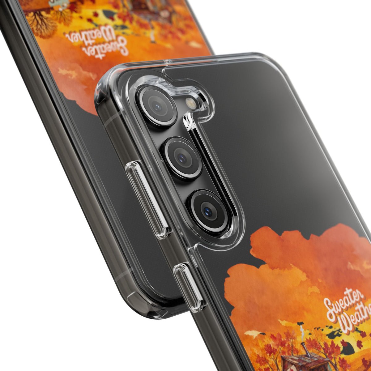 Clear Phone Case – Sweater Weather – Compatible with iPhone 13–17 & Samsung Galaxy S25–S26 Series