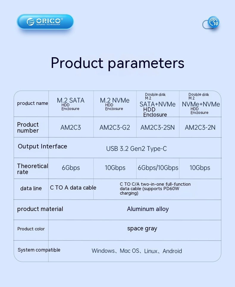 Notebook SSD External Enclosure - Portable Storage Adapter Case