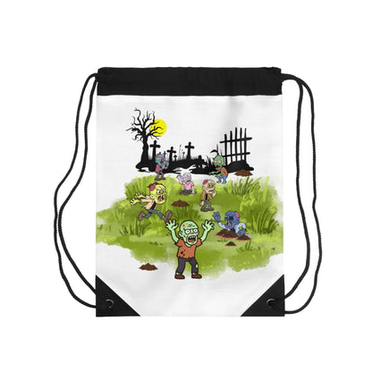 Zombie Graveyard Drawstring Bag – Cute Cartoon Halloween Backpack