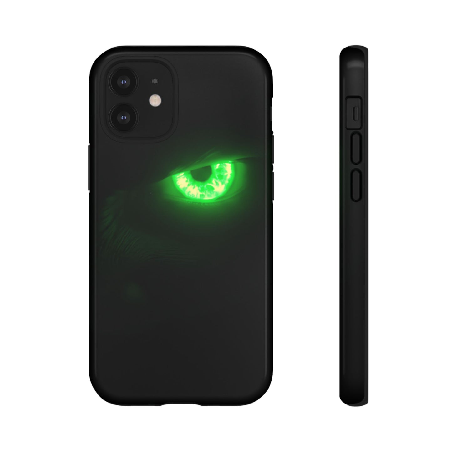 Protective Phone Case – Neon Green Monster Eyes
